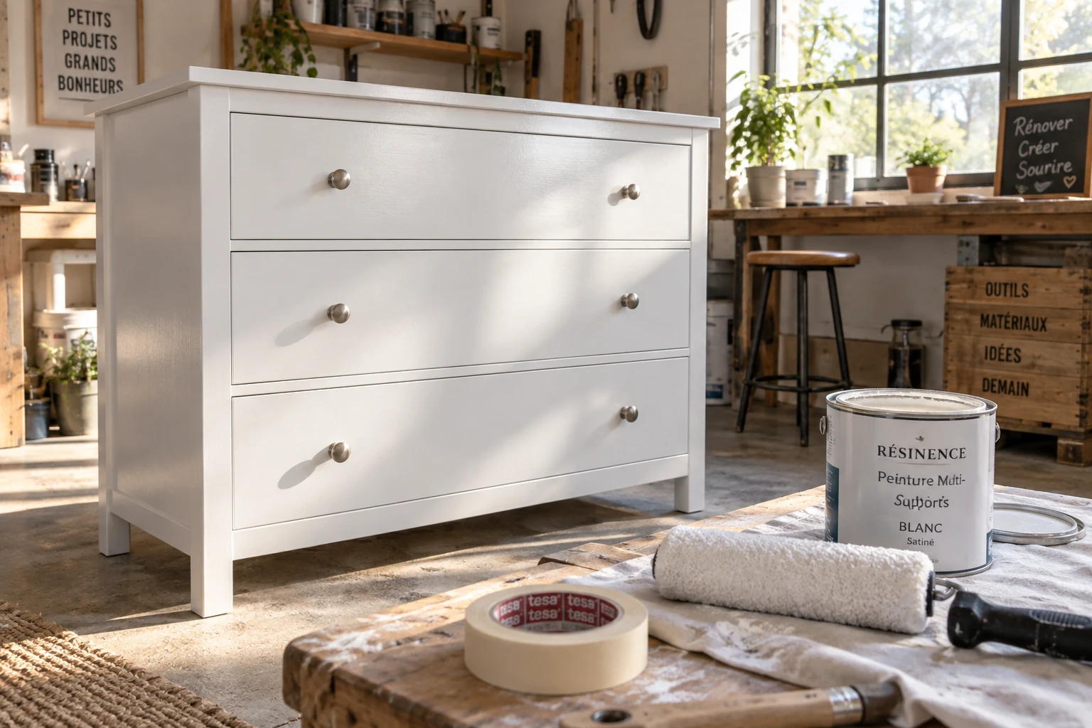 Peindre un meuble en blanc laqué : la méthode sans jaunir